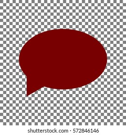 Speech bubble icon. Maroon icon on transparent background.