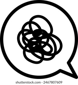 Speech bubble icon of mess, worry, thought 