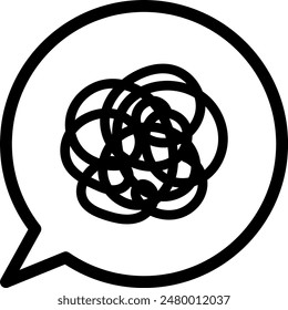 Speech bubble icon of mess, worry, thought 