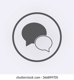 Speech bubble icon or message icon in circle . Vector illustration