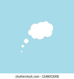 Speech bubble icon, on the blue background. Flat design. Vector.
