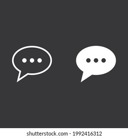 Speech bubble icon on grey background