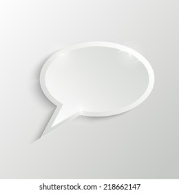 Speech bubble icon on grey background. Vector web illustration 