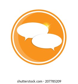 speech bubble icon on sky background - vector illustration