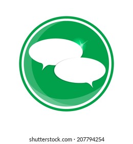 speech bubble icon on sky background - vector illustration