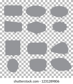 speech bubble icon on transparent background. flat style. Blank empty gray speech bubbles. speech bubble sign. white bubble speech for your web site design, logo, app, UI. video call sign