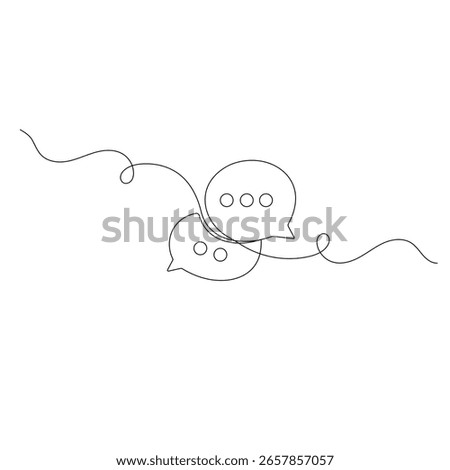 Speech bubble  icon  one line art   continuous one line drawing of outline vector illustration 