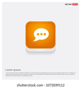 Speech bubble icon Orange Abstract Web Button