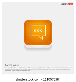Speech bubble icon Orange Abstract Web Button - Free vector icon