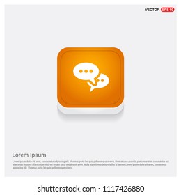 Speech bubble icon Orange Abstract Web Button - Free vector icon