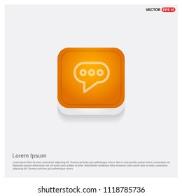 Speech bubble icon Orange Abstract Web Button - Free vector icon