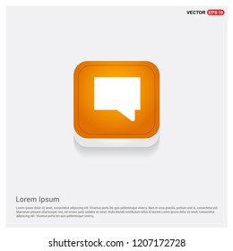 Speech bubble icon Orange Abstract Web Button - Free vector icon