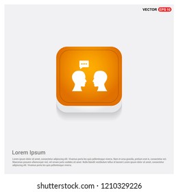Speech bubble icon Orange Abstract Web Button - Free vector icon