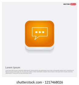 Speech bubble icon Orange Abstract Web Button - Free vector icon