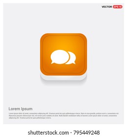 Speech bubble icon Orange Abstract Web Button