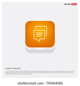 Speech bubble icon Orange Abstract Web Button