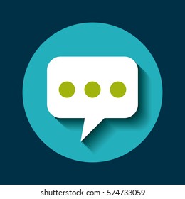 speech bubble icon over blue circle and background. colorful design. vector illustration