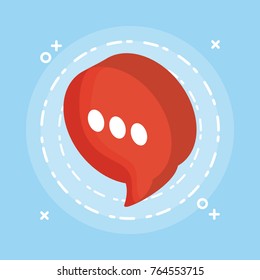 speech bubble icon over blue background colorful design vector illustration