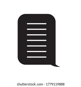 speech bubble icon over white background, silhouette style, vector illustration