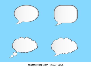 Speech Bubble, Icon Paper Shade Design. icon for speech dialog and chat.