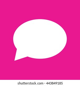 Speech bubble icon. Pink background