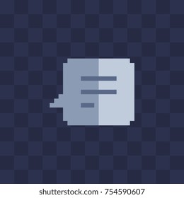 Speech bubble icon. Pixel art style. Vector illustration isolated background