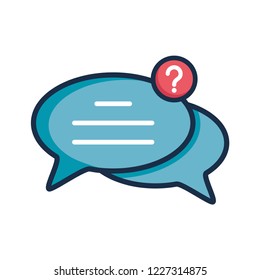 speech bubble icon with question mark symbol in trendy flat style 
