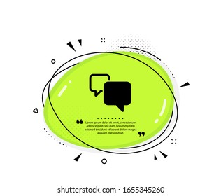 Icono de burbuja de voz. Burbuja del discurso de cita. Signo de conversación. Símbolo de mensaje de medios sociales. Marcas de cotización. Icono clásico de burbuja de voz. Vector