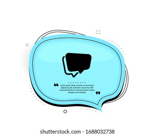 Speech bubble icon. Quote speech bubble. Chat sign. Social media message symbol. Quotation marks. Classic speech bubble icon. Vector