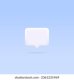 Speech bubble icon. Rectangle thought balloon, textbox, chat, message box, talk cloud, dialog window design for communication, business information and discussion concept. Isolated vector illustration