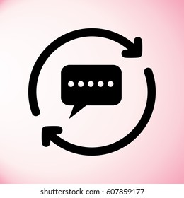 Speech bubble icon with refresh sign