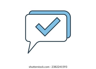 icono de burbuja de voz. Icono relacionado con Comentarios y revisión. adecuado para sitio web, aplicación, interfaces de usuario, imprimible, etc. Estilo de icono de línea plana. Diseño de vector simple editable