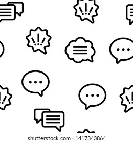 Speech Bubble Icon Seamless Pattern Vector. Chat Dialog Conversation Speech Bubbles Icons. App Pictogram. Social Message UI Shape. Illustration