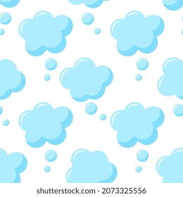 Speech bubble icon seamless pattern background. Business flat vector illustration. Speech bubble sign symbol pattern.
