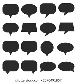 Speech Bubble Icon Set. Speech Balloon Icon Vector. Chat Bubble Line Art Icon for Apps and Websites.