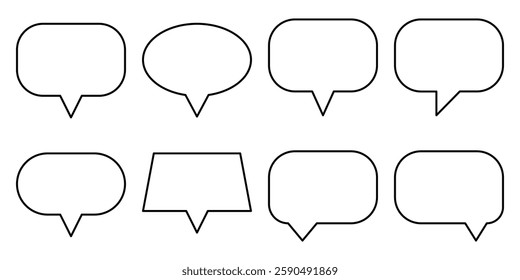 Speech Bubble Icon Set. Speech Balloon Icon Vector. Chat Bubble Line Art Icon for Apps and Websites.