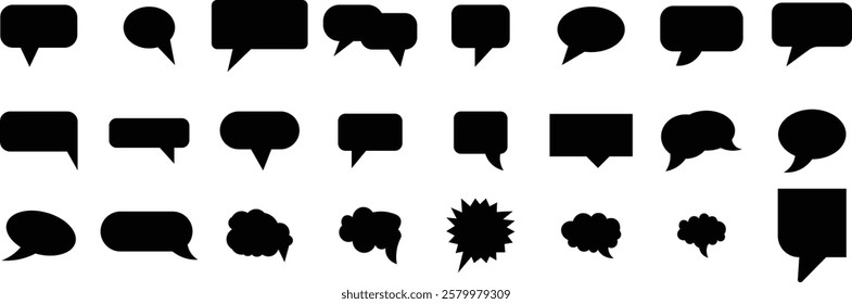 
Speech Bubble icon set. Black And White speech bubble collection.Talk bubbles with editable stroke
