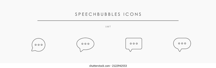 Speech bubble icon set. Speech box collection isolated on white background. Dialog symbols set. Communication and comment sign for social media