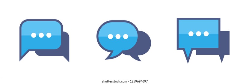 Speech bubble icon set, chat dialog vector sign