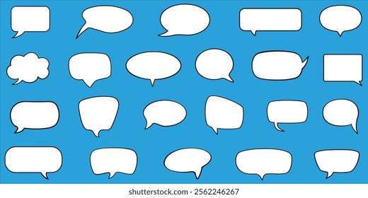 Speech bubble  icon set. Speech bubble, chat bubble art icon for apps and websites. Different bubbles for communication . Bubbles for comics.