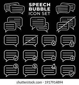 Juego de iconos de burbuja de voz. Colección de iconos de burbuja de voz. Vector e ilustración.
