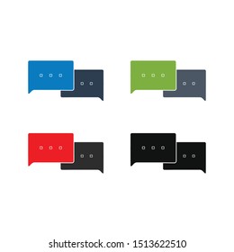 Speech Bubble Icon Set. Flat style vector EPS.