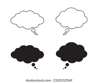 Speech bubble icon set isolated vector illustration on white background.