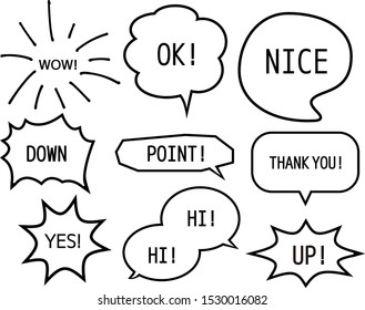 
Speech bubble icon set . Letters are written in speech bubbles.