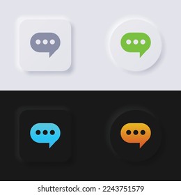 Speech bubble icon set, Multicolor neumorphism button soft UI Design for Web design, Application UI and more, Button, Vector.