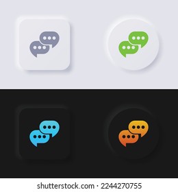 Speech bubble icon set, Multicolor neumorphism button soft UI Design for Web design, Application UI and more, Button, Vector.