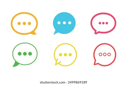 Speech bubble icon set on white background. Vector illustration in trendy flat style