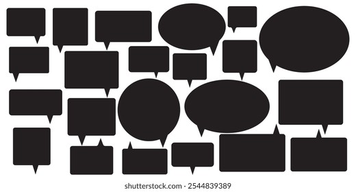 Conjunto de iconos de burbuja de voz. Habla símbolos. Signo de chat. Iconos de diálogo y comunicación. Símbolo de pensamiento de nube. Vector aislado signo, burbuja de conversación. Burbujas de discurso blanco de Vector en blanco, diseño eps 10