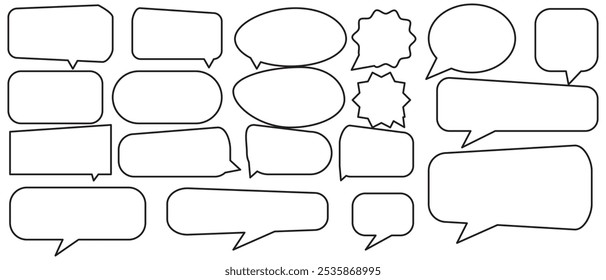Speech Bubble icon set. Talk bubbles with editable stroke. Cloud speech bubbles collection