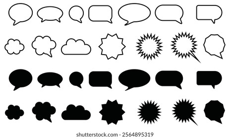 Speech bubble icon set, talk bubbles collection